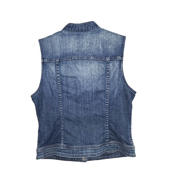 ADRIANO GOLDSCHMIED Cotton Blend Sleeveless Blue Denim Vest size Large - Picture 2 of 6